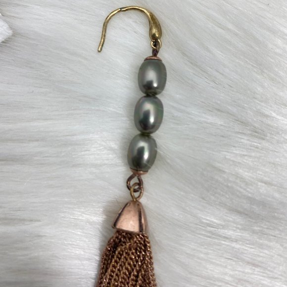 NWOT Ellen Tracy Beaded Fringe Earrings - Picture 3 of 3